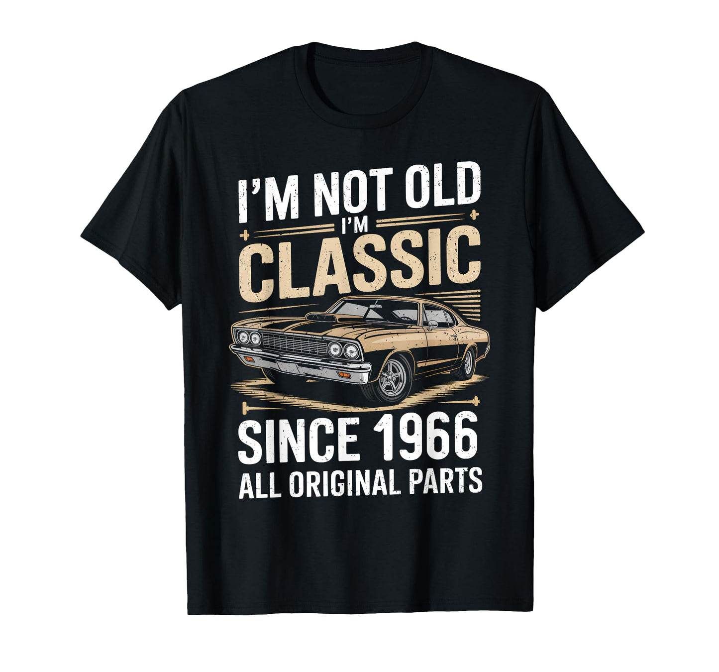 Funny 60th Birthday Classic Vintage Car Men 1966 Birthday T-Shirt