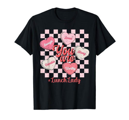 Funny Valentine Lunch Lady Love Heart T-Shirt