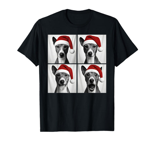 Funny Christmas Basenji Santa Dog Lover Photo Booth T-Shirt