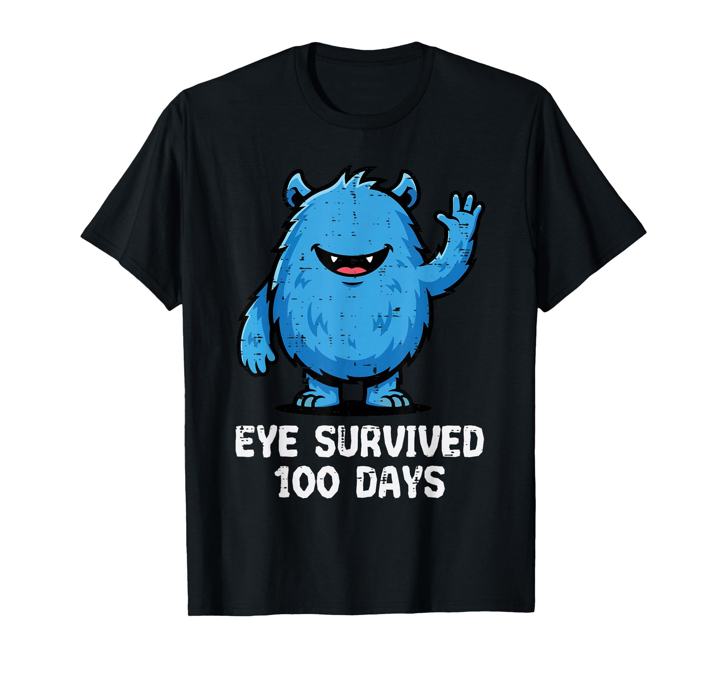 Eye Survived 100 Days of School Monster Cute 100th Day Kids T-Shirt