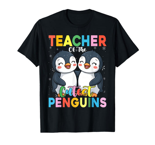 Teacher of The Cutest Penguins Funny Penguin Back to School T-Shirt