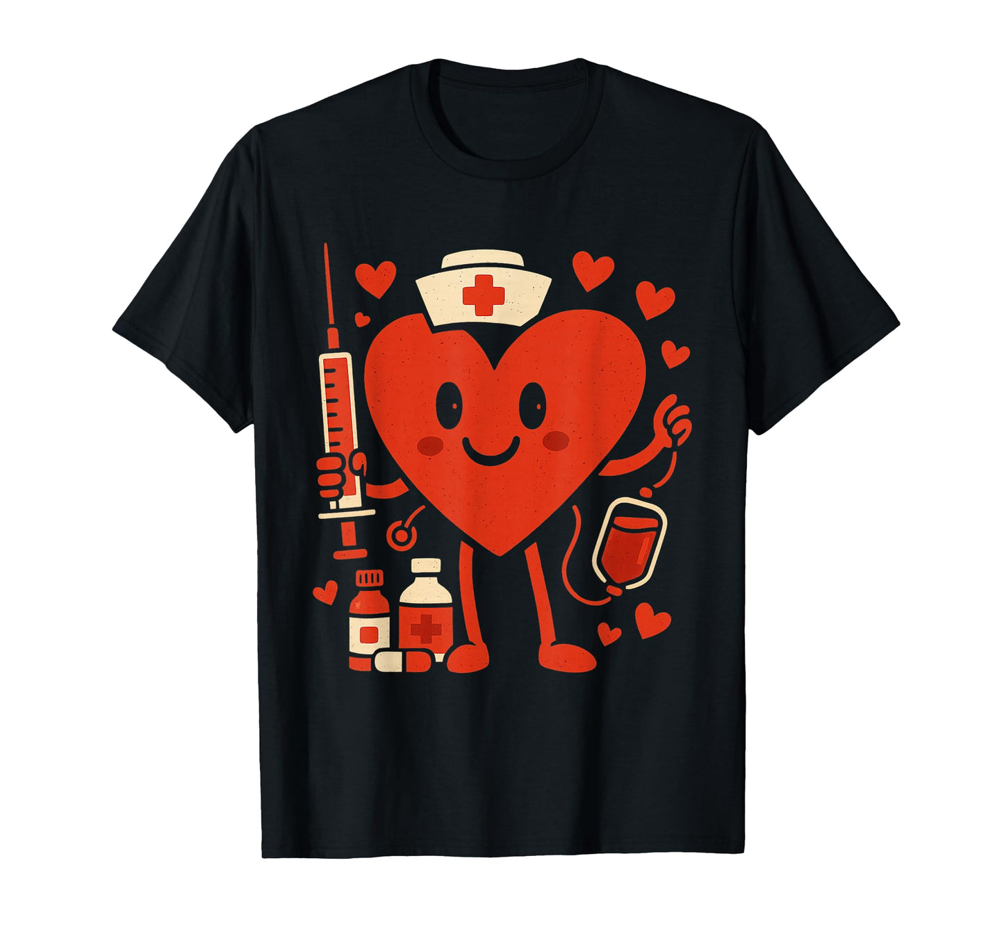 Valentines Day Nurse Heart Funny Nursing Scrub Top Rn Women T-Shirt