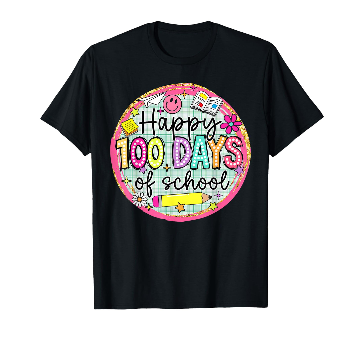 Happy 100 Days of School Pencil Kids Teachers Students T-Shirt