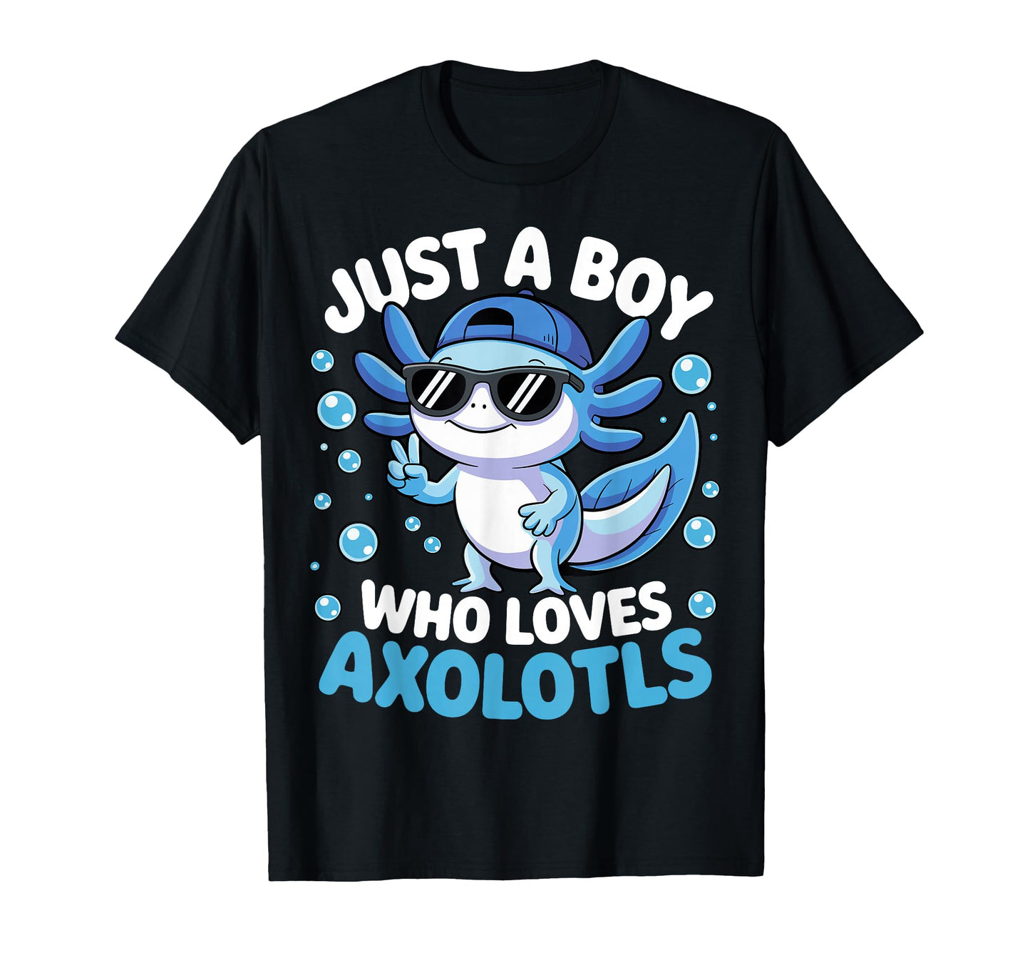 Just A Boy Who Loves Axolotls Cute Axolotl Kids Boys T-Shirt