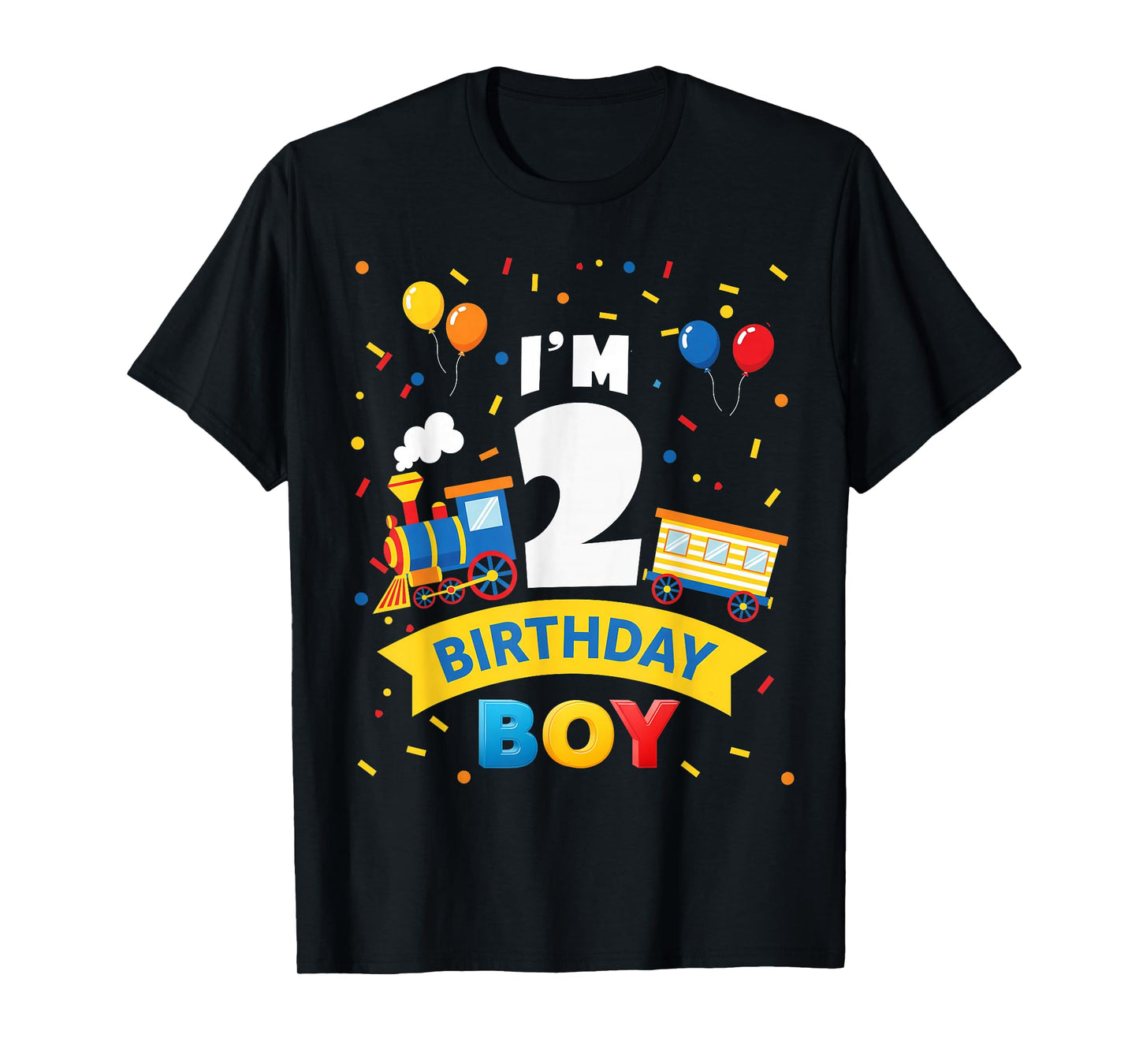 Kids 2nd Birthday Boy Train Two 2 Year Old Birthday Boys T-Shirt