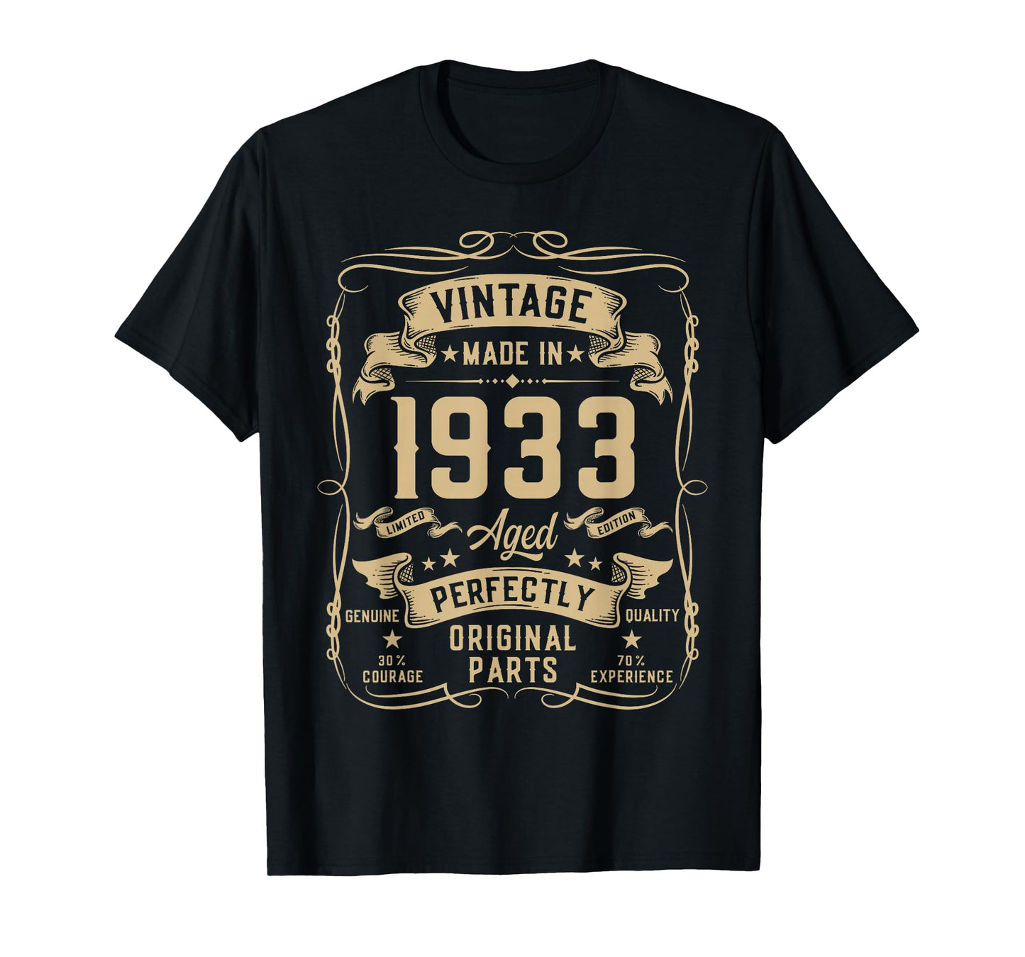 Vintage 1933 93yr 93rd Birthday Gifts for Men 93 Years Old T-Shirt