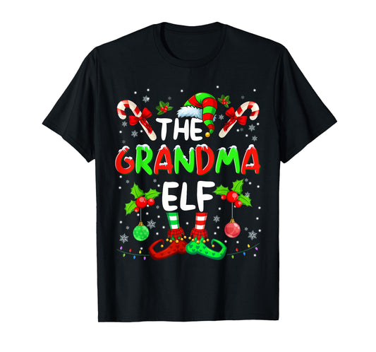 The Grandma Elf Costume Pajamas Pjs Christmas Xmas Men Boy T-Shirt