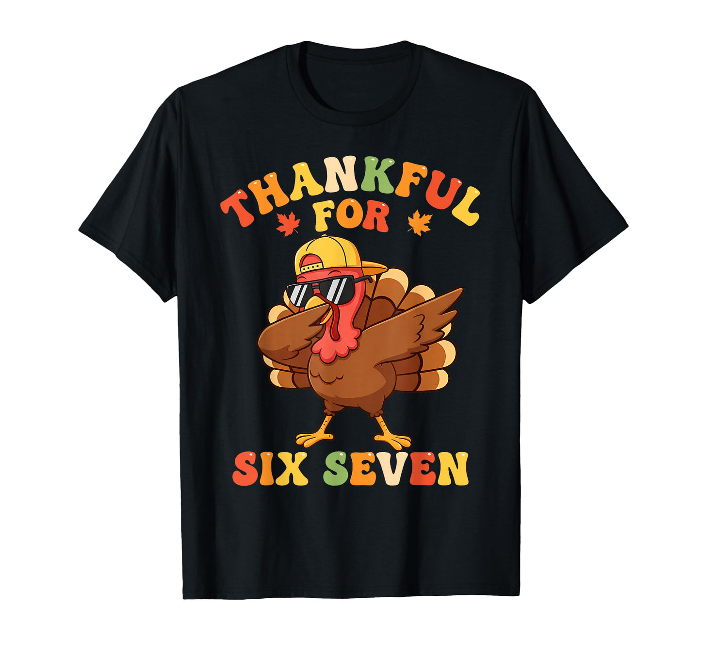 Thankful for Six Seven 6 7 Meme Thanksgiving Turkey Boys T-Shirt