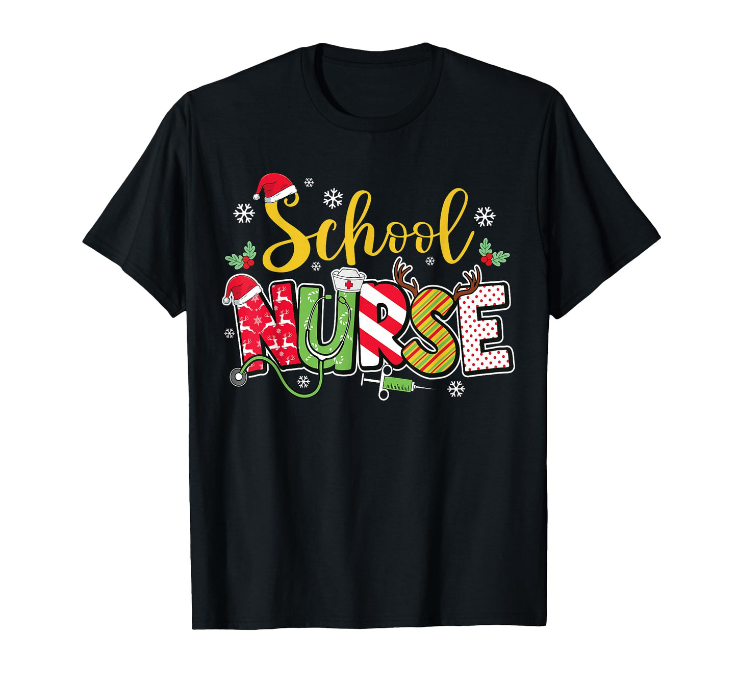 School Nurse Christmas Cute Xmas Nursing Holiday T-Shirt