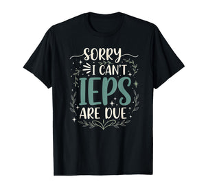 Sorry I Can’t IEPs are Due Funny Teacher Quote T-Shirt