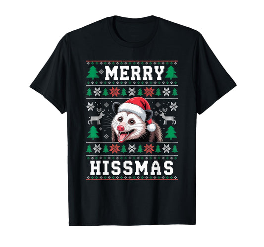 Merry Hissmas Possum Lovers Opossum Christmas Funny Xmas T-Shirt