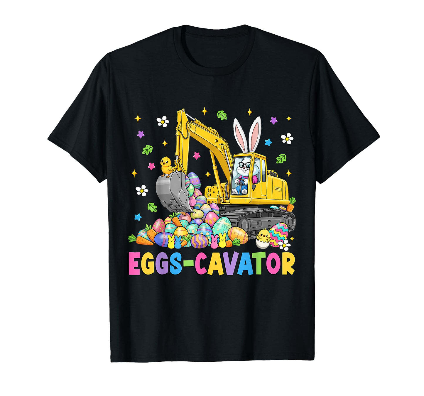 Funny Eggs Cavator Easter Bunny Excavator Boys Kids Toddler T-Shirt