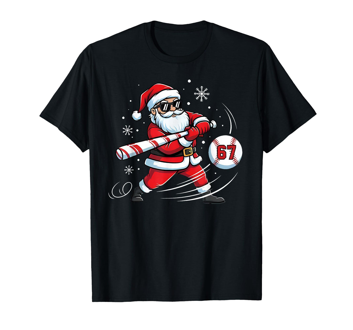 Funny Baseball Santa 67 Christmas Xmas Pajamas Boys T-Shirt