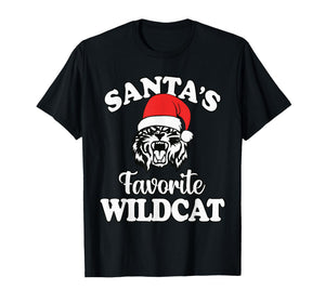 Santa's Favorite Wildcat Back to School Christmas T-Shirt