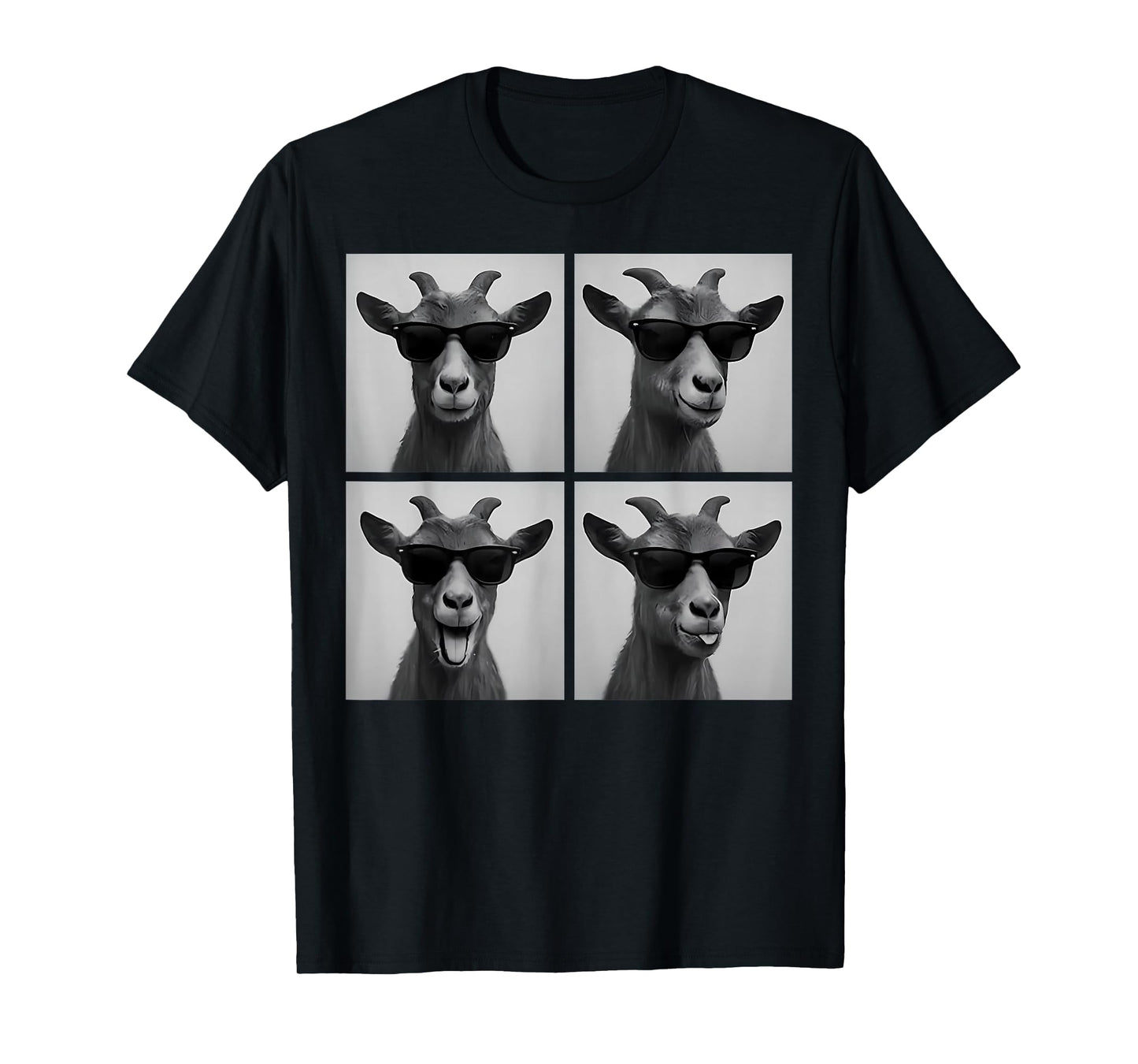 Funny Goat Face Photobooth Cool Goat Selfie with Sunglasses T-Shirt