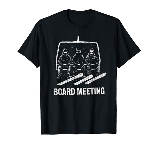 Snowboard Board Meeting Ski Lift Skier Winter Sports T-Shirt