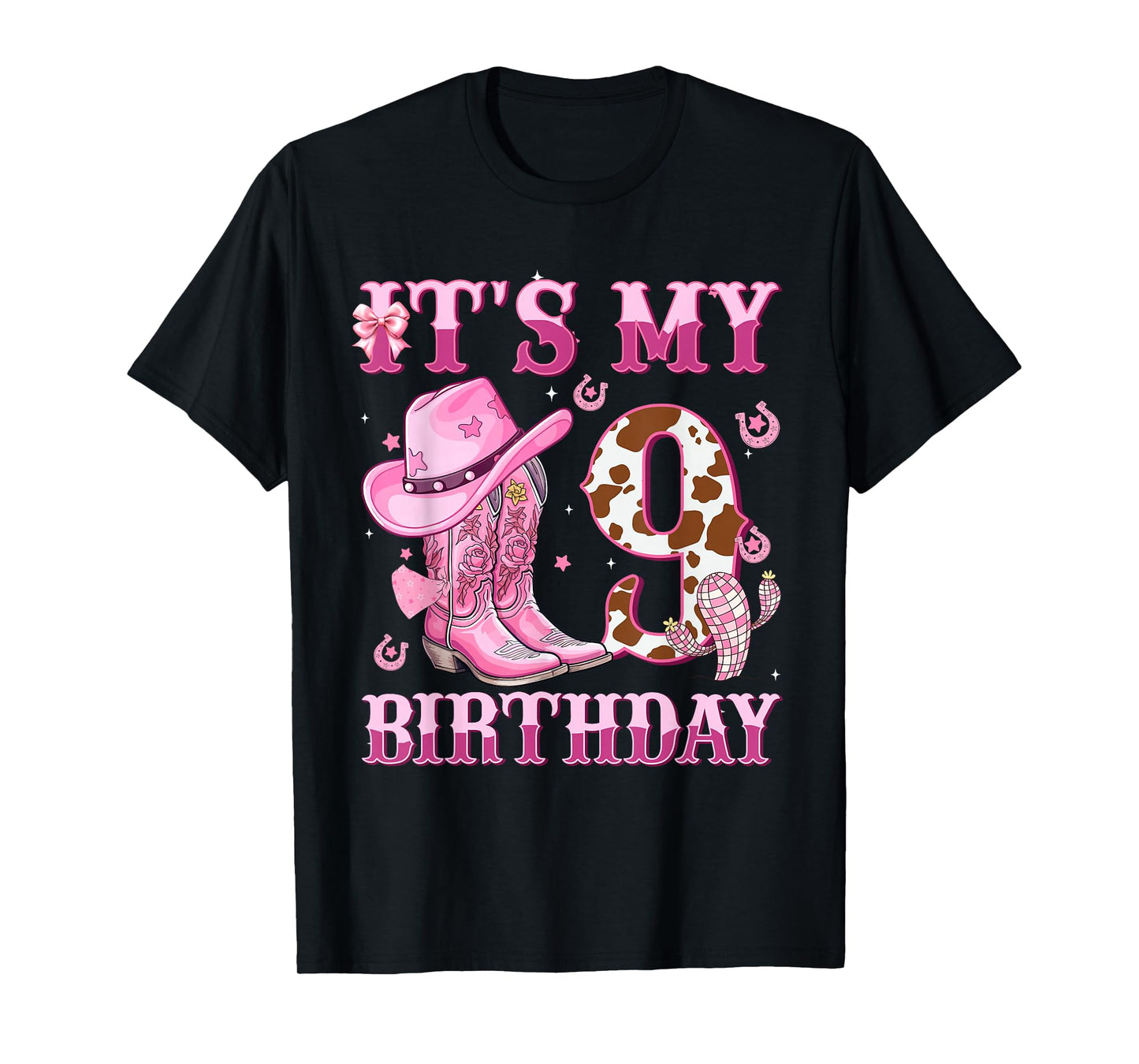 It's My 9th Birthday Girl Western Rodeo Cowgirl 9 Year Old T-Shirt