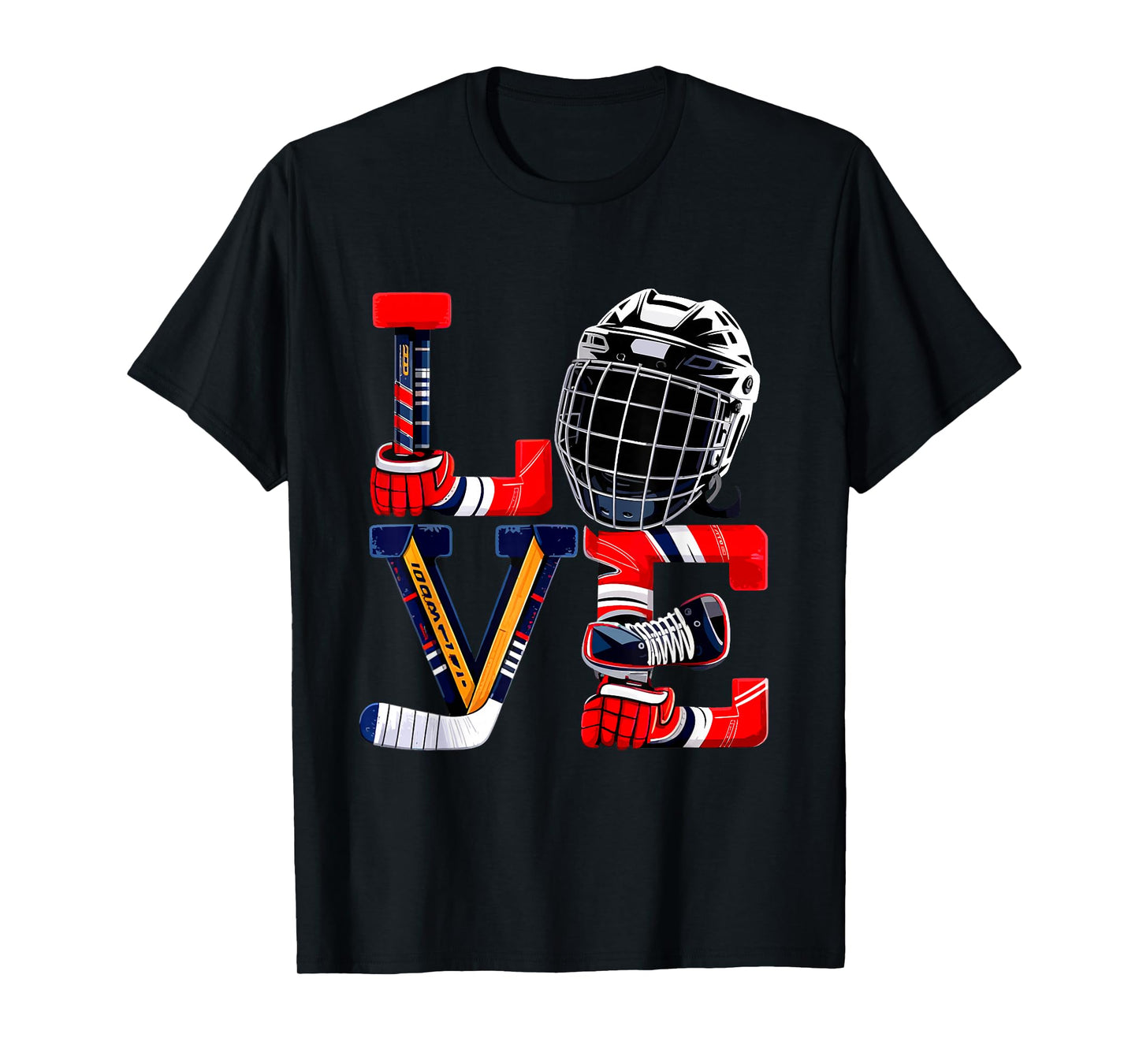Valentines Day Love Ice Hockey Items Men Boys Kids Teens T-Shirt