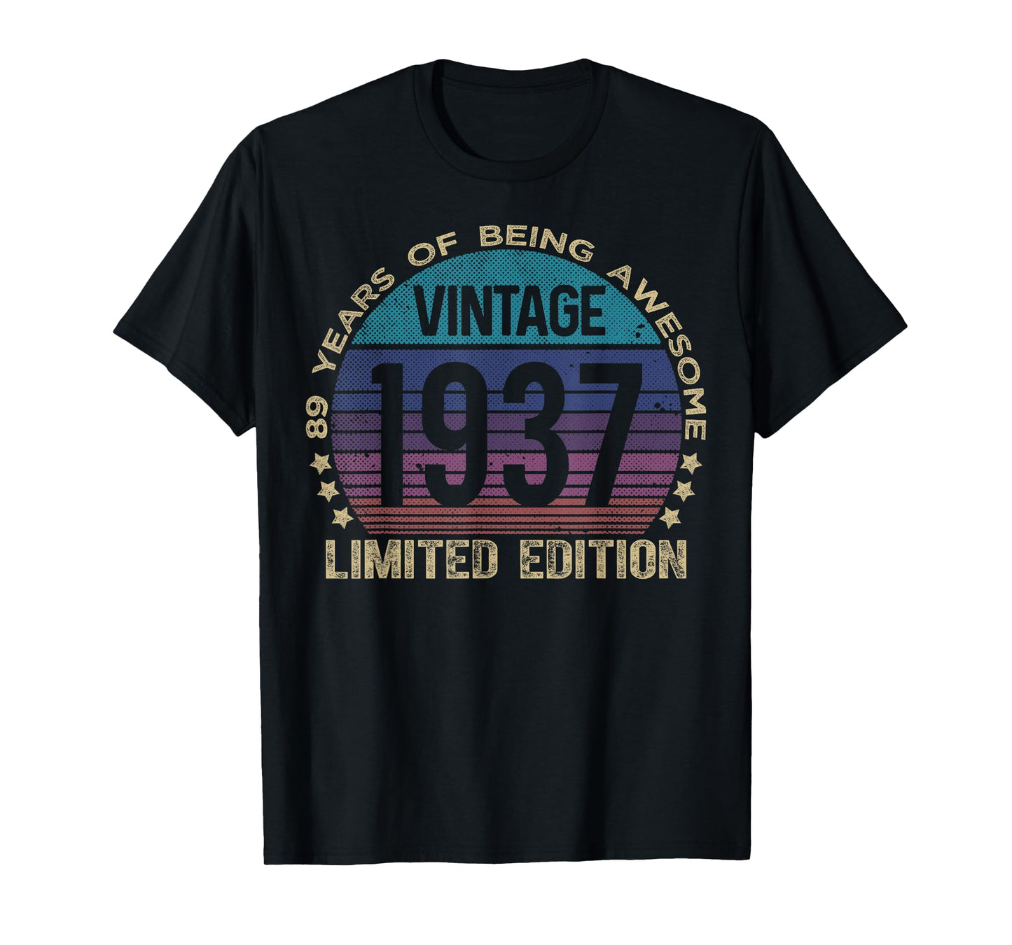 89 Year Old Gifts Vintage 1937 Limited Edition 89th Birthday T-Shirt