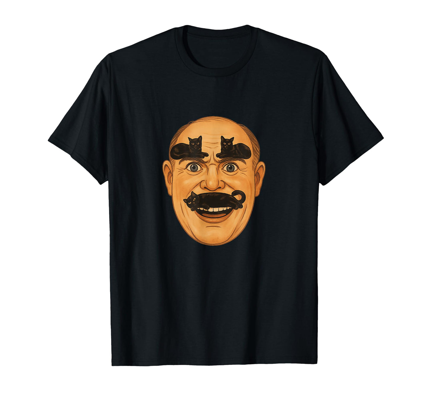 Cat Mustache & Eyebrow Cats – Meowstache Retro Meme T-Shirt