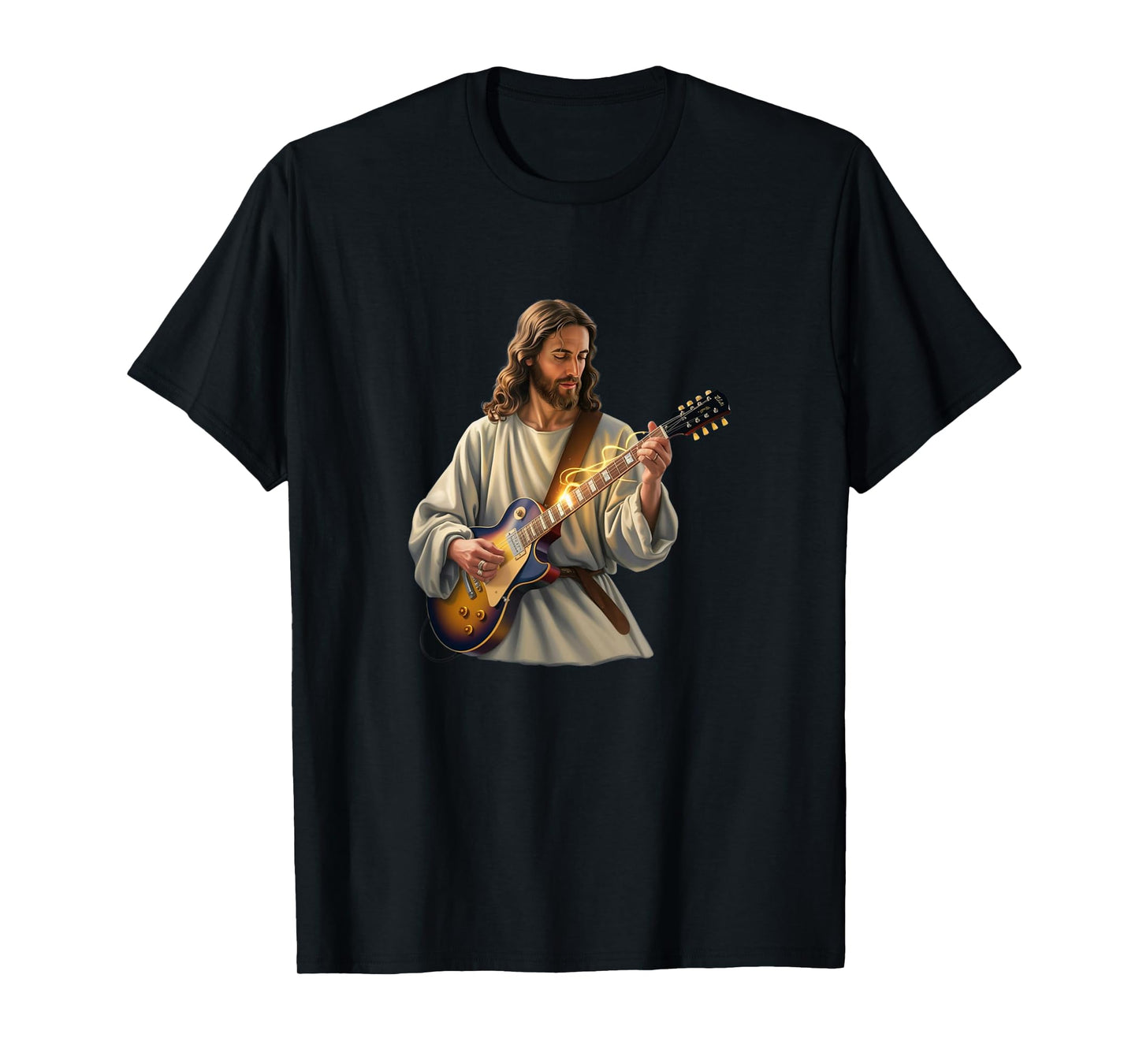 Jesus Rocks with Guitar - Funny Christian Rocks Church T-Shirt