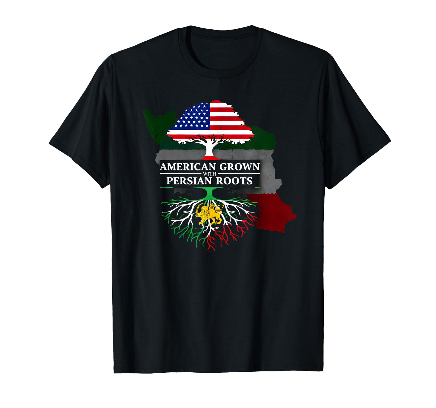 American Grown with Persian Roots Heritage Pride Design T-Shirt