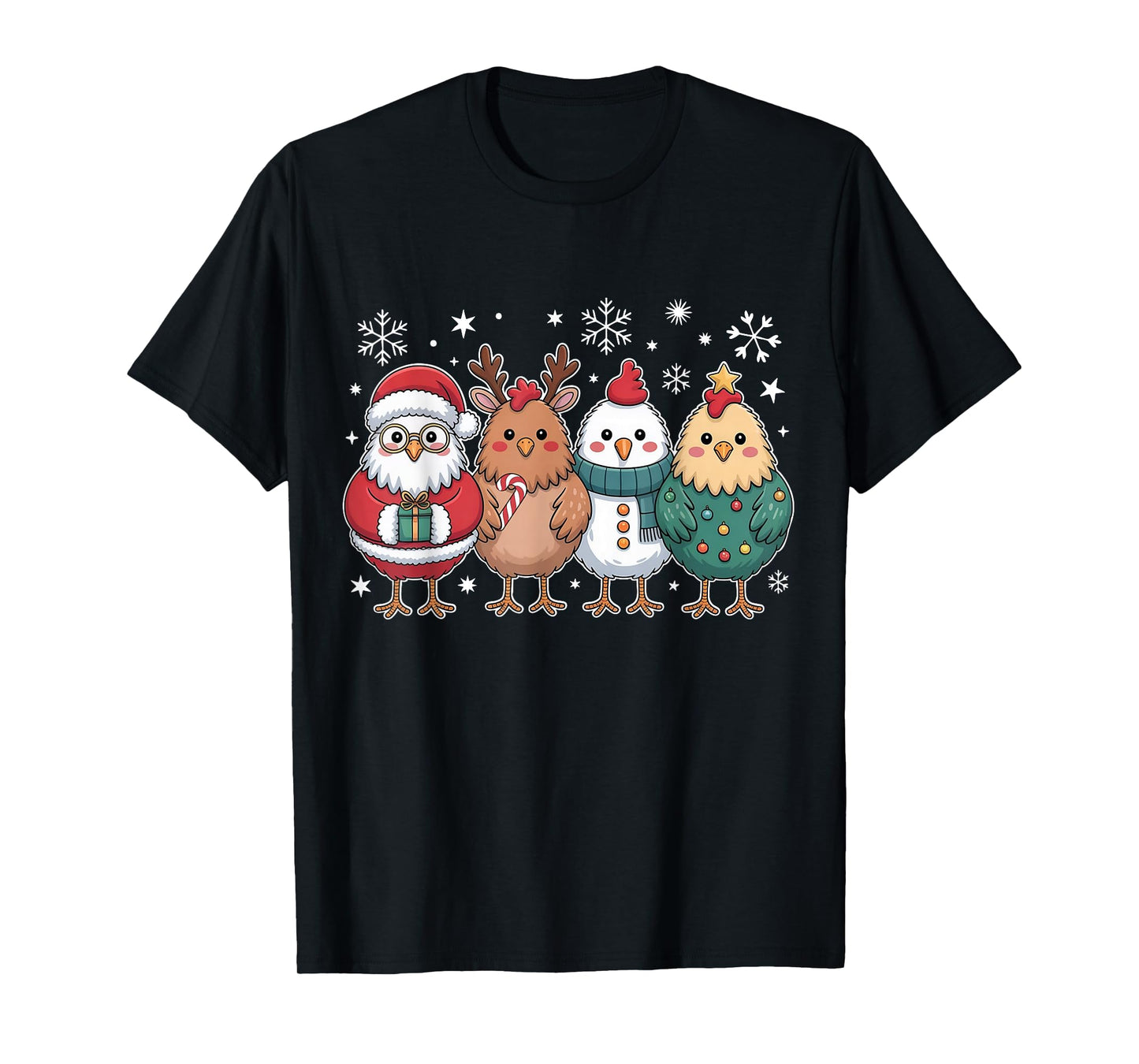 Funny Chicken Christmas Tree Santa Xmas Hen Chicken Lover T-Shirt