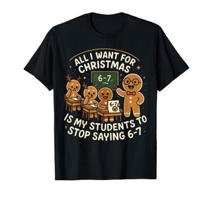 Funny 67 Christmas Pajamas Shirt Six Seven Meme Brainrot T-Shirt