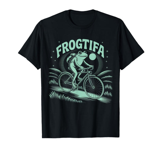 Resist Portland Funny Activist Wear Frogtifa Frog On Bike T-Shirt