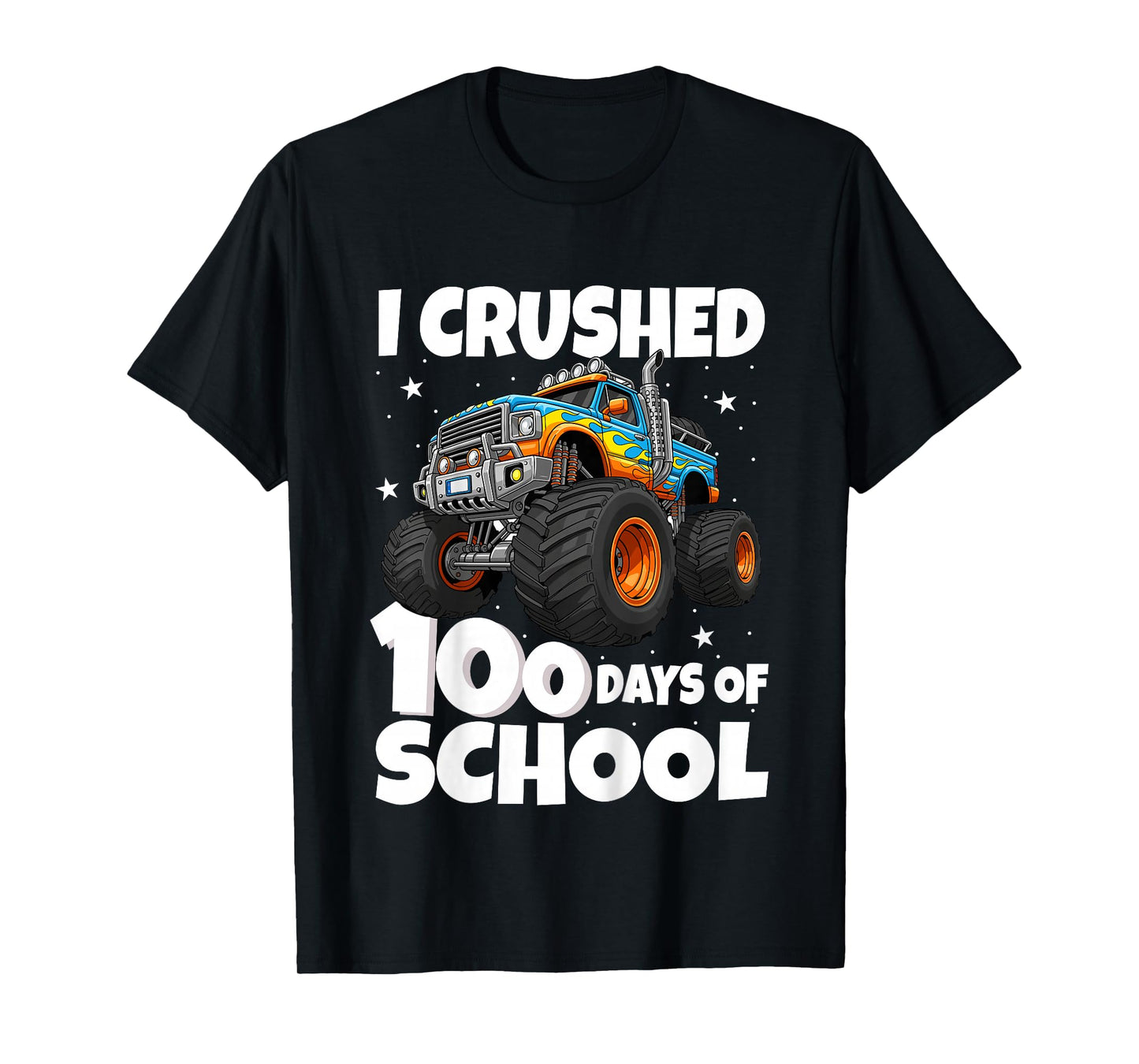 Kids I Crushed 100 Days of School Monster Truck 100 Days Smarter T-Shirt