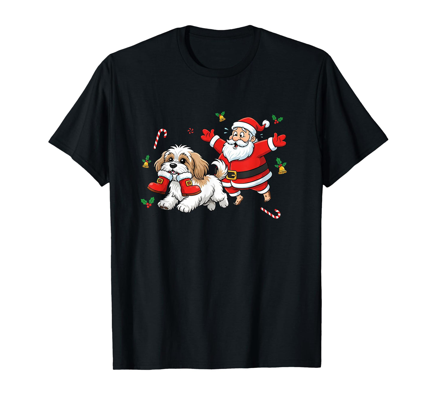 Funny Havanese Santa Claus Boots Christmas Womens Mens Kids T-Shirt