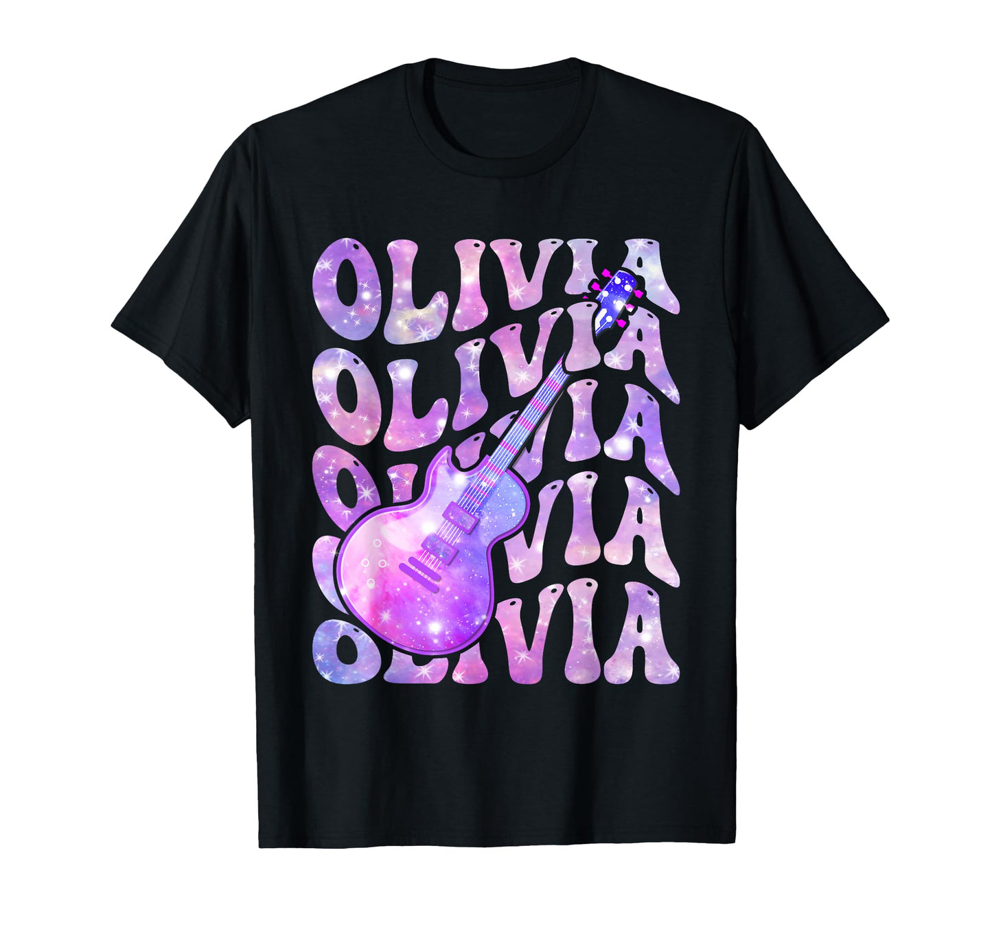Olivia First Name I Love Olivia Girl Groovy 80's T-Shirt