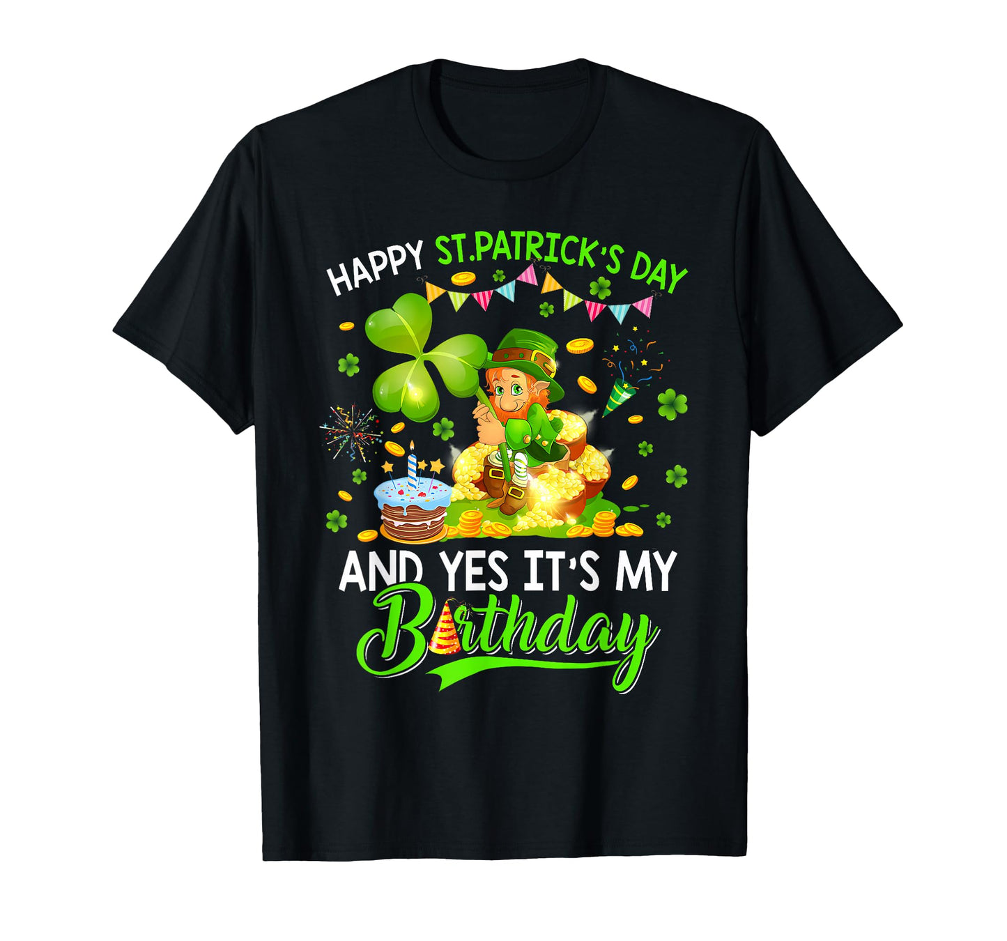 Happy St Patricks Day Birthday Shamrock Dab Bday Party Kids T-Shirt