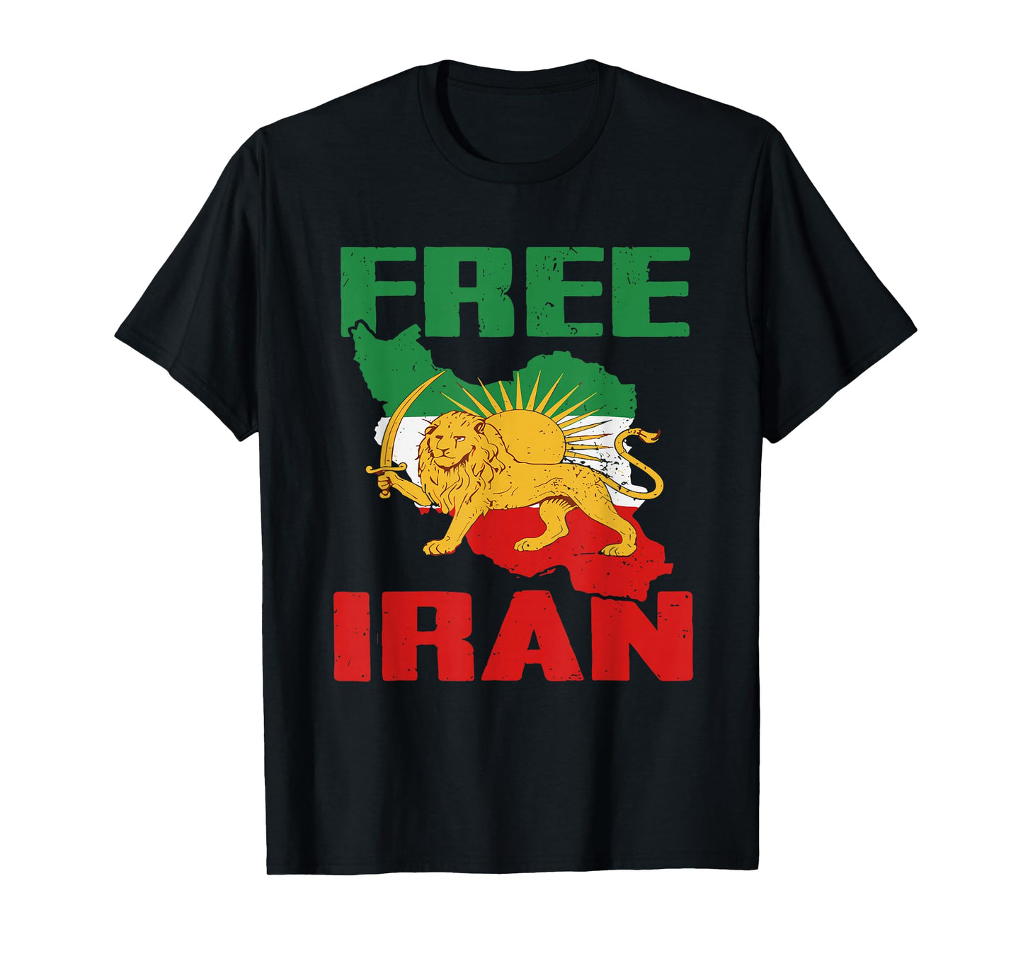Free Iran T Iranian Flag Lion T-Shirt