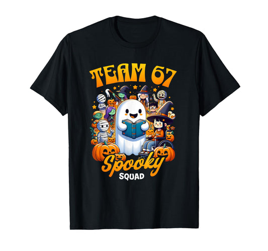 Team 67 Spooky Squad Funny Six Seven Meme 6 7 Halloween T-Shirt