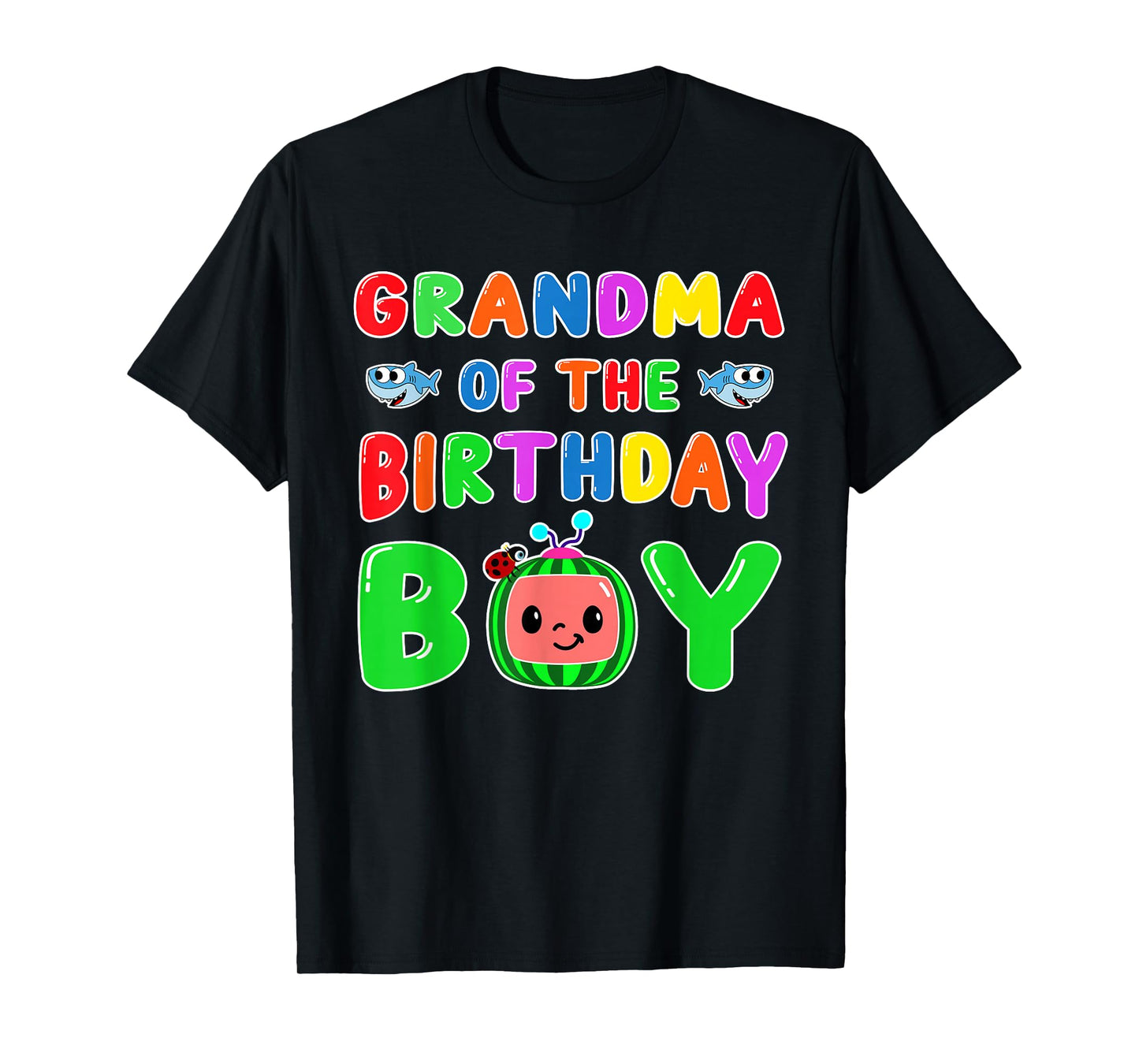 Grandma of The Birthday Boy Funny Melon Family Matching T-Shirt
