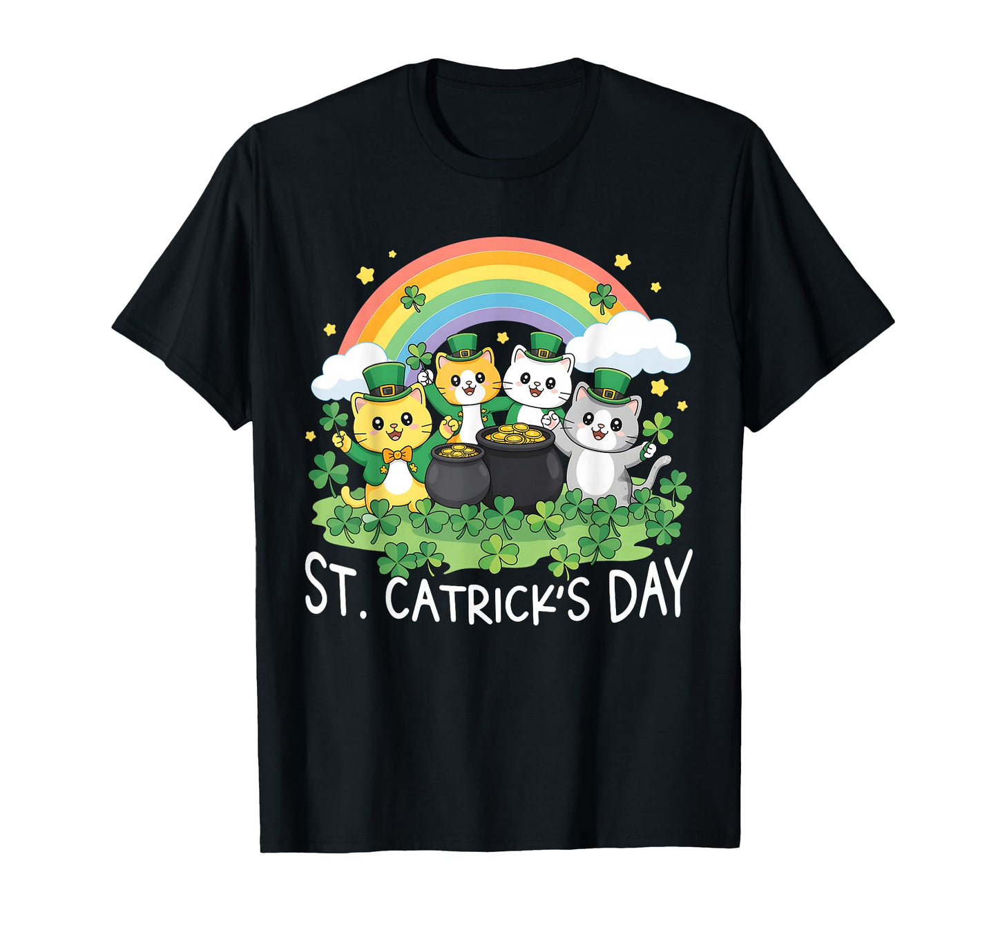 St Patricks Day Patricks Funny Cats Saint Pattys Boy Girl T-Shirt
