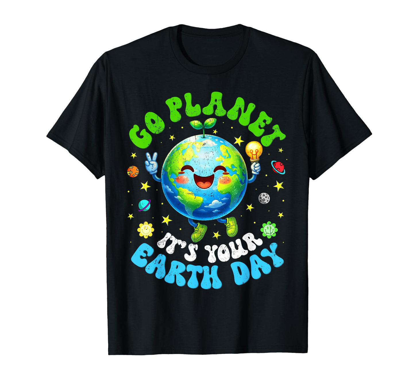 Go Planet Its Your Earth Day Environment Peace Sign Boy Girl T-Shirt