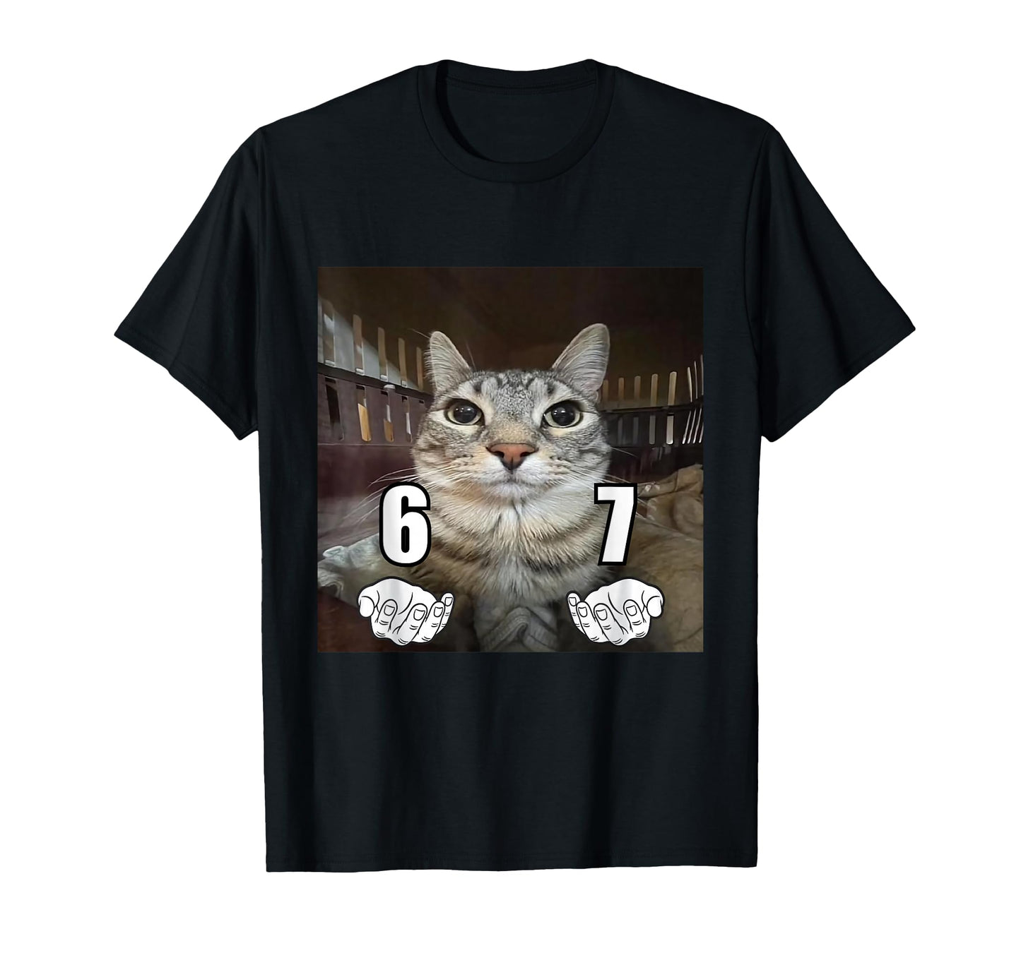 67 Meme Funny Cat Six Seven Meme 6 7 T-Shirt