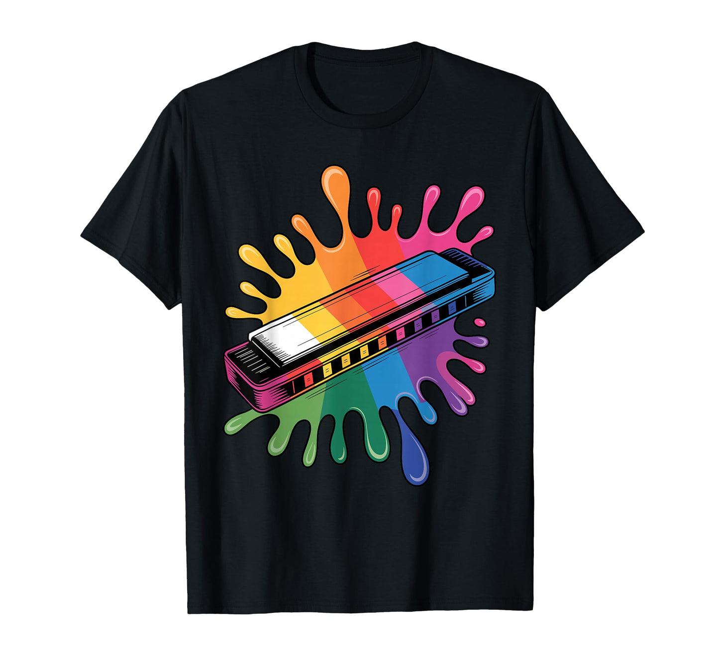 Funny Harmonica Art for Men Women Music Player Harmonicist T-Shirt