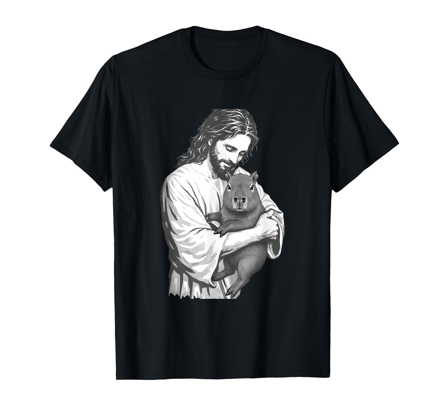 Funny Jesus Christ Capybara Funny Christian Animal Graphic T-Shirt