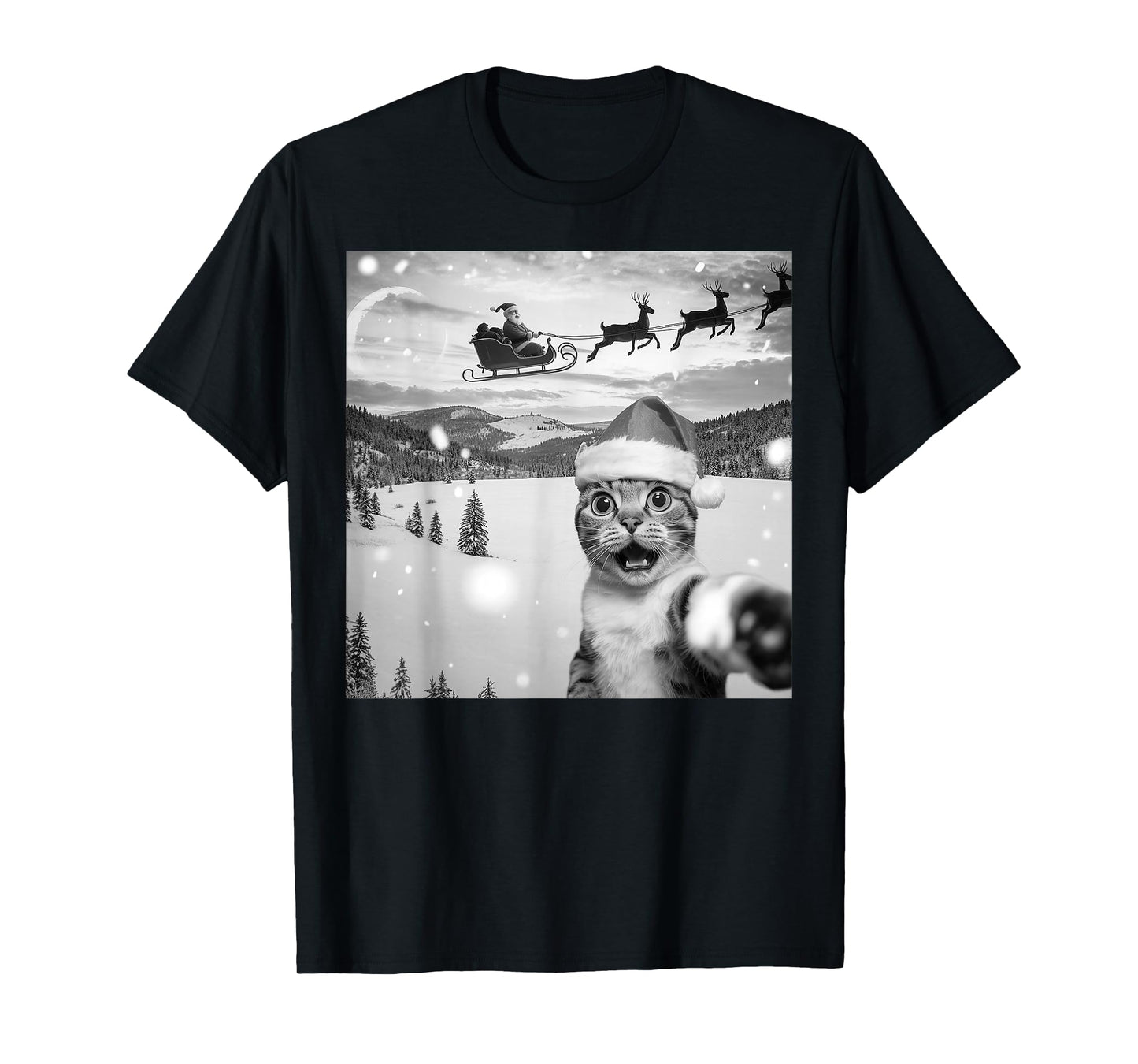 Cat Selfie with Santa T-Shirt