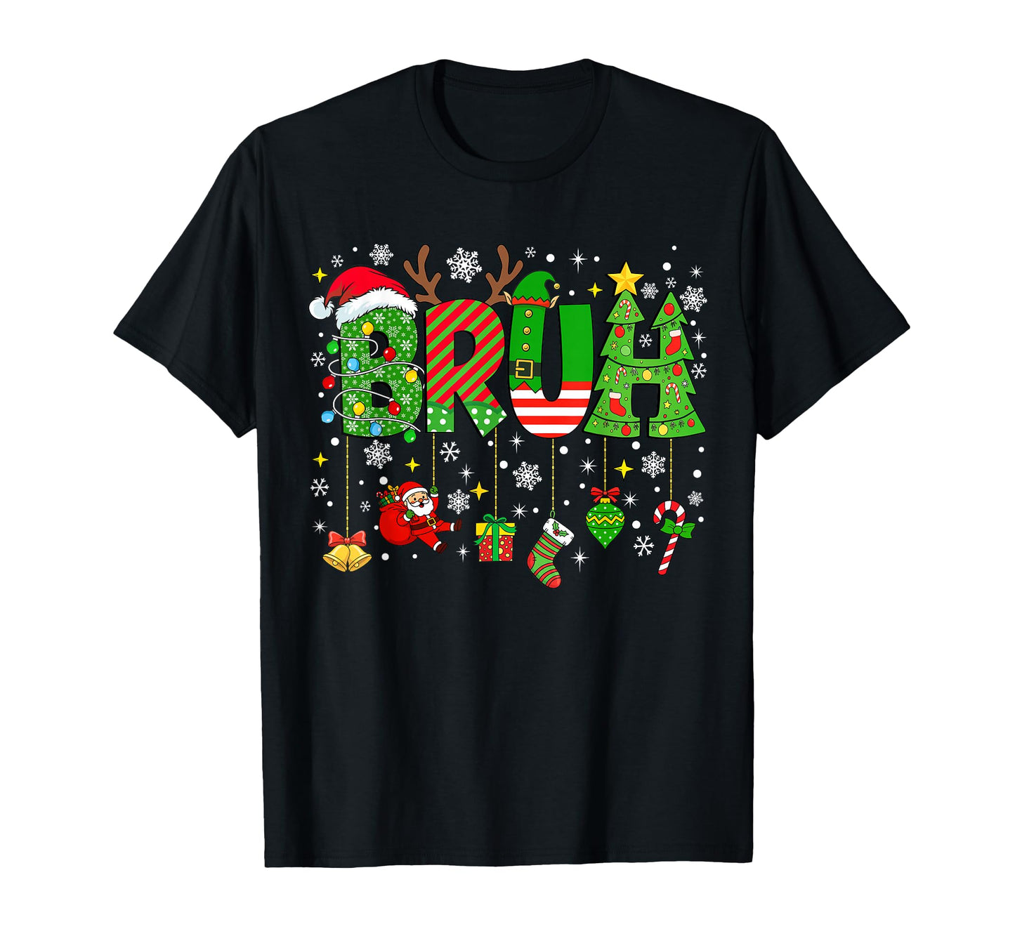 Bruh Meme Funny Christmas Saying Bro Greeting Teens Boys Men T-Shirt