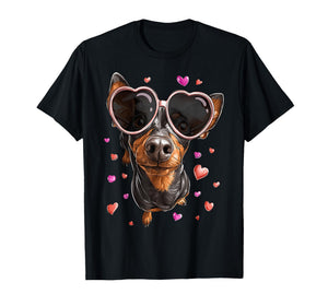 Miniature Pinscher Minpin Dog Valentine's Day Heart T-Shirt