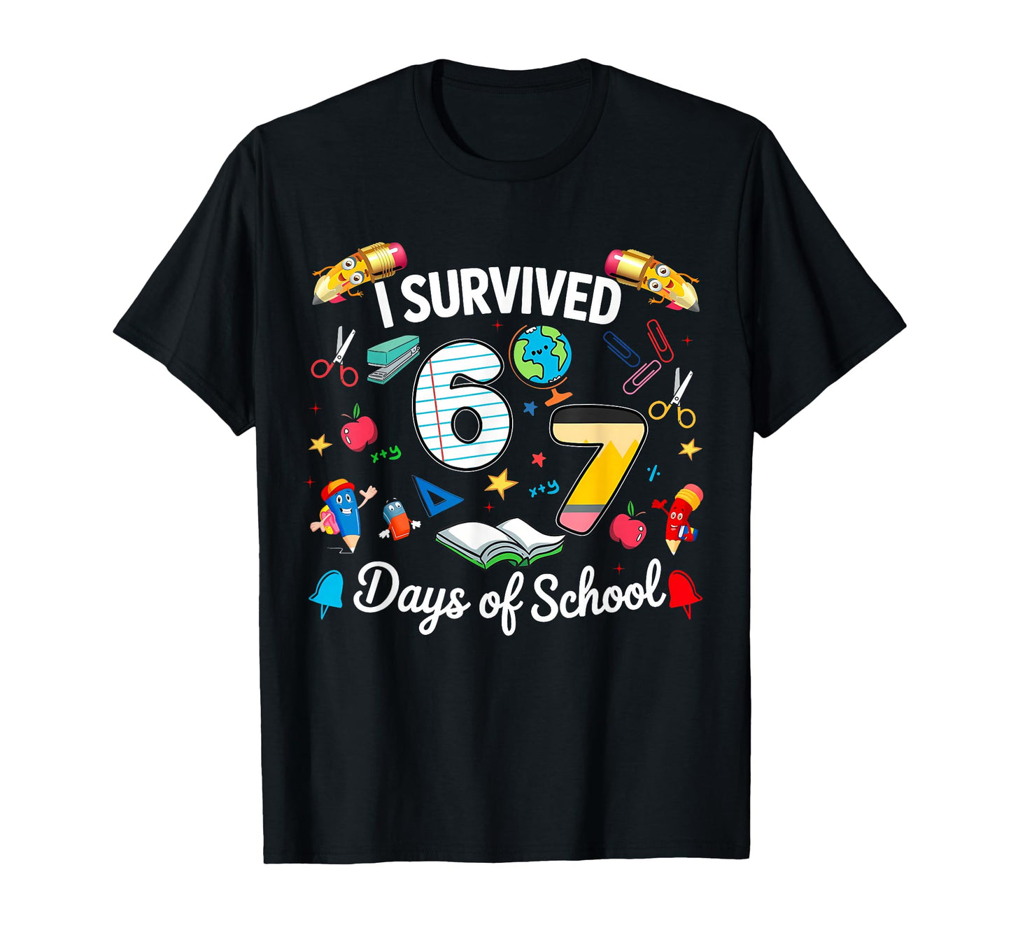 I Survived 67 Days of School Teachers Students Boy Girl Kids T-Shirt