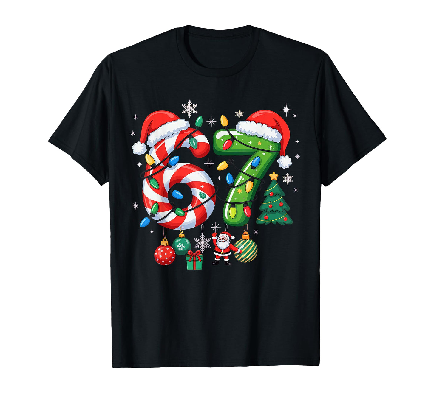 Meme 6 7 Christmas Matching Outfit Six Seven Trendy T-Shirt