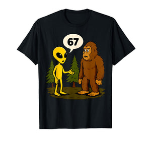 67 Funny Six Seven Gen Alpha Slang Bigfoot T-Shirt