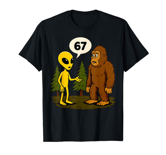 67 Funny Six Seven Gen Alpha Slang Bigfoot T-Shirt