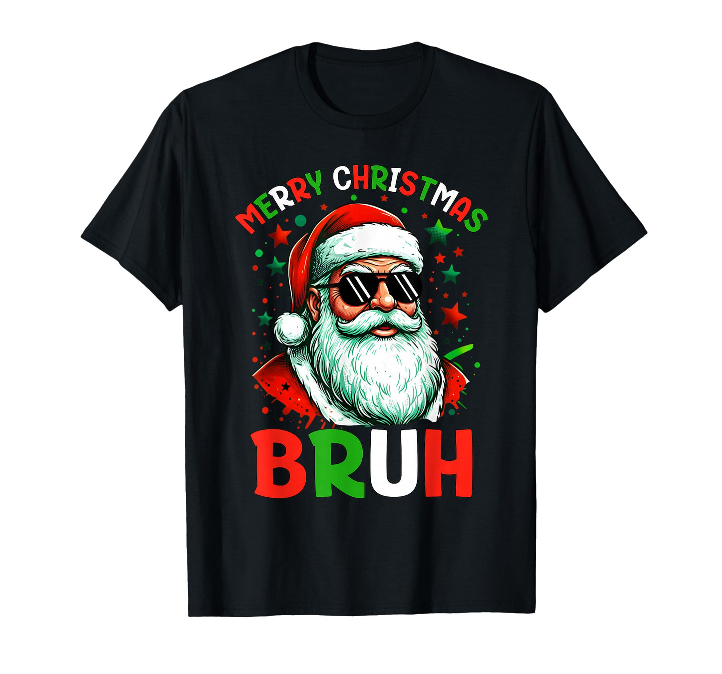 Bruh Christmas Teens Boys Kids Christmas Santa Cluas T-Shirt