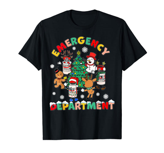 Emergency Department Christmas Santa ER Crew Nurse T-Shirt
